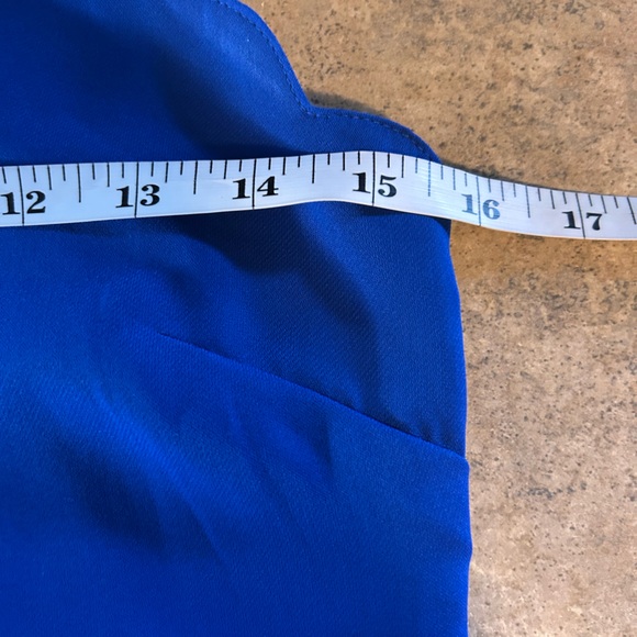 J. Crew Factory Dress - Royal Blue Scalloped Sleeveless Mini Length - Picture 9 of 10